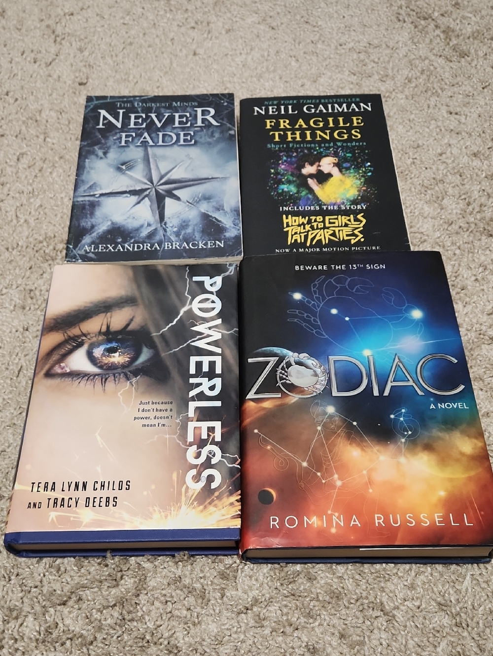 Set of 4 Teen/YA Sci-fi Novels - Blue, Black, Beige, Multicolor Covers